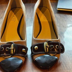 Franco Sarto Open Toed low heel pumps